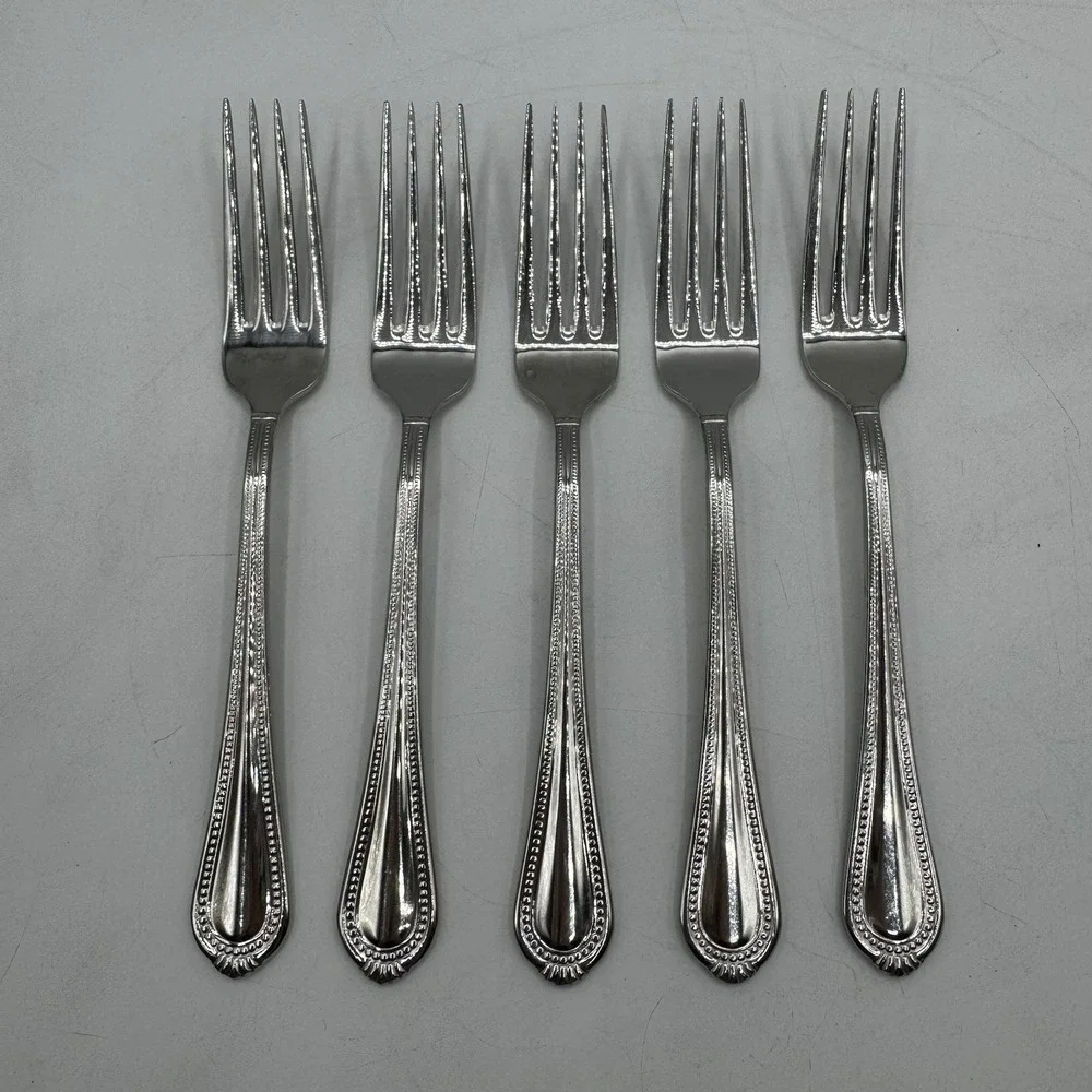 Mikasa 18/10 Stainless - REGENT BEAD Glossy - Dinner Forks Set of 5 8.25